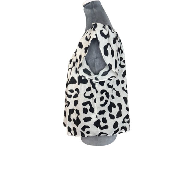 Velvet by Graham and Spencer Animal Print Off-Shoulder Top Short Sleeve Size XS - Picture 5 of 8